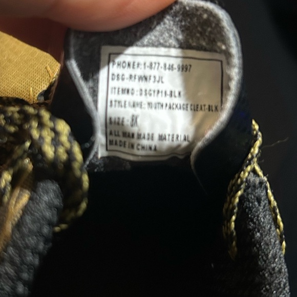 DSG Toddler Gold Spikes Cleats - Picture 3 of 5